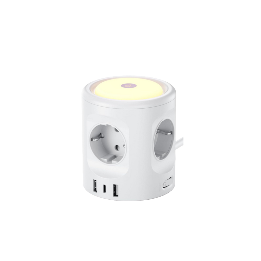 7 in 1 Steckdosenwürfel mit 3 USB, 4000W Mehrfachsteckdose Mit Schalter