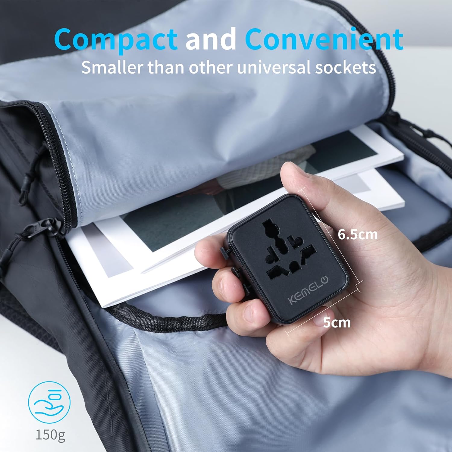 5 in 1 Reiseadapter Weltweit,Universal Adapter mit USB A